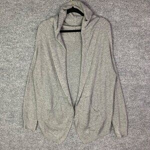 Lululemon Sweater Womens Open Front Cadigan Gray  Pockets Size M/L